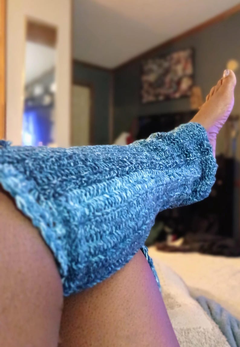 Black Crochet Distressed Leg Warmers main image 1