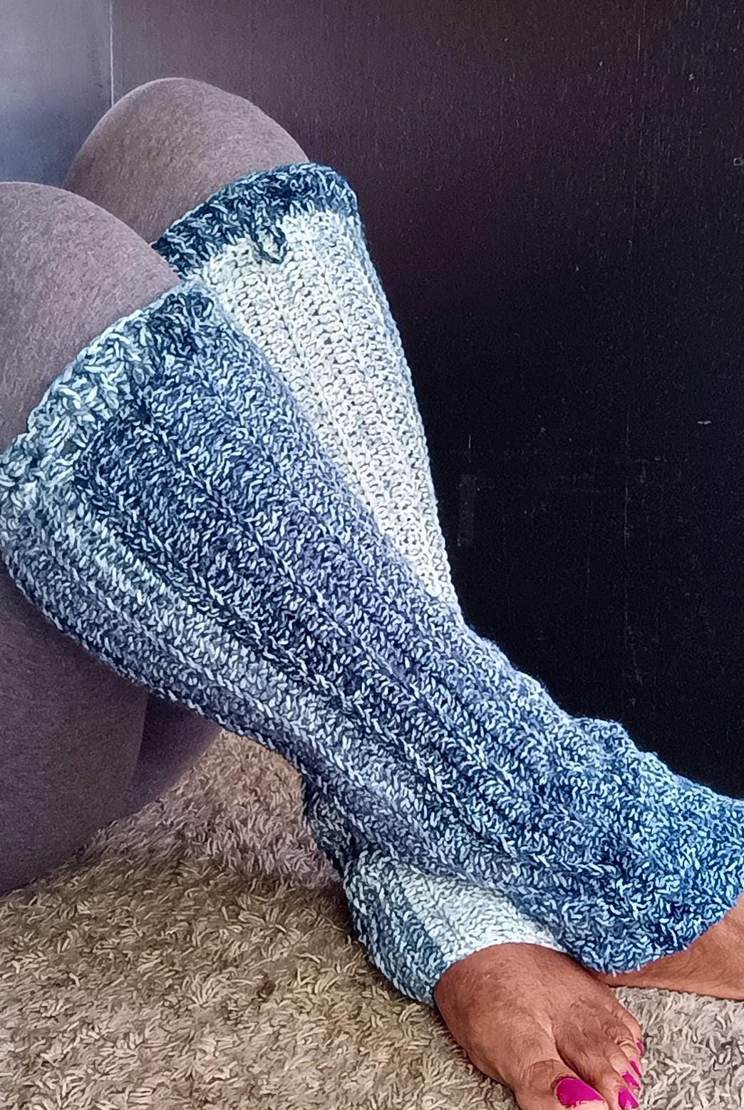 Black Crochet Distressed Leg Warmers main image 0