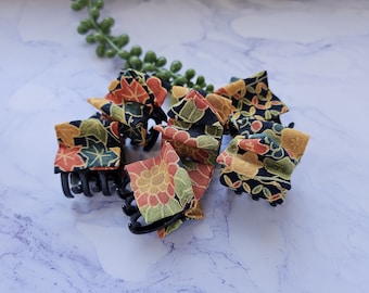 Kimono Fabric Claw Clips: Japanese Silk Hair Decoration (Set of 2)