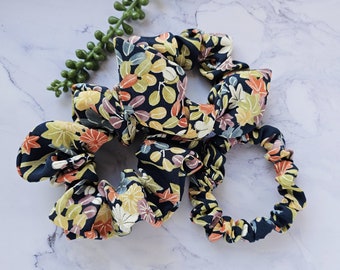 Silk Kimono Scrunchies, Japanese Upcycled Silk Kimono Ponytail Holder, Skinny, Regular, Volume, with a Bow, 100% Silk, Gift for Her