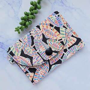 Billetera de seda de 3 bolsillos, estilo kimono japonés, minibilletera ligera para monedas, tarjetero con patrón tradicional de kimono, billetera minimalista