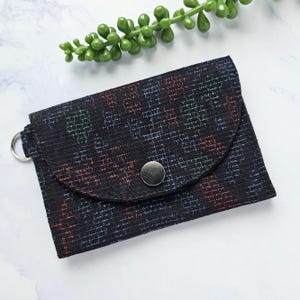 Billetera de seda de 3 bolsillos, estilo kimono japonés, minibilletera ligera para monedas, tarjetero con patrón tradicional de kimono, billetera minimalista