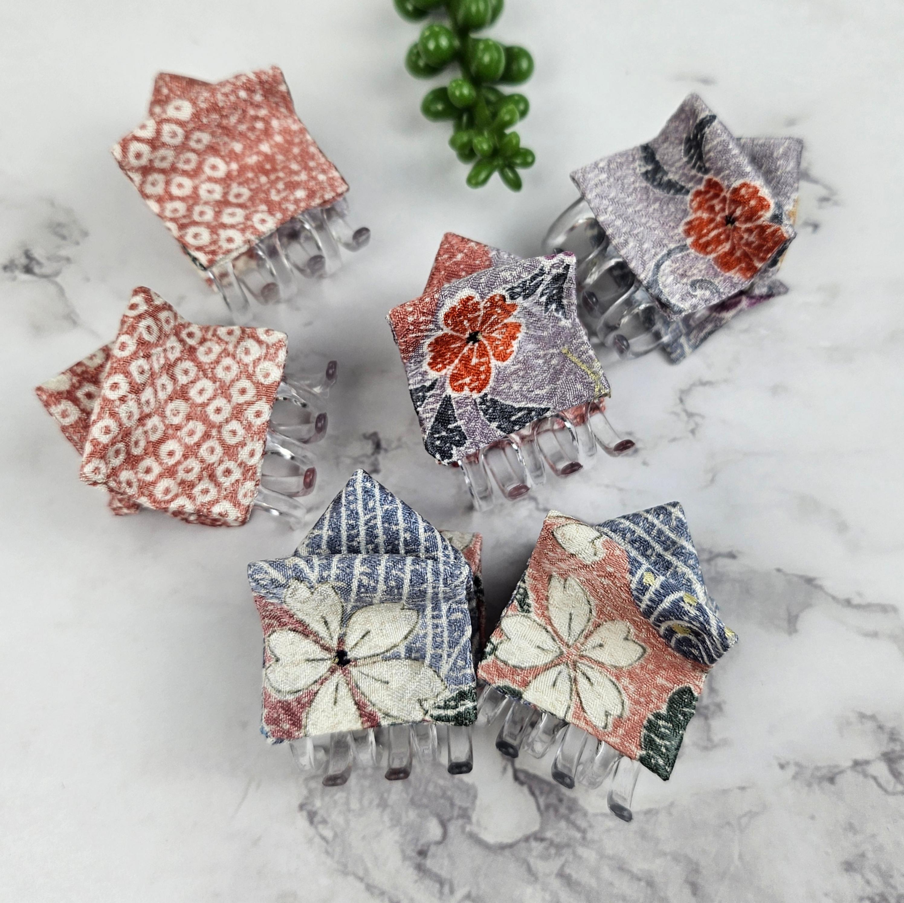 Kimono Fabric Claw Clips: Small Japanese Silk Hair Accessory