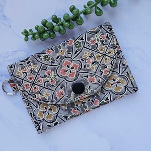 Billetera de seda de 3 bolsillos, estilo kimono japonés, minibilletera ligera para monedas, tarjetero con patrón tradicional de kimono, billetera minimalista