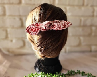 Silk Kimono Fabric Bow Clip: Japanese Hair Accessory