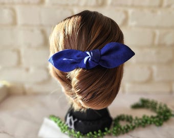 Silk Kimono Fabric Bow Clip: Japanese Hair Accessory