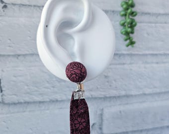 Handmade Kimono Silk Earrings: Stainless Steel Findings, Unique Fabric Jewelry