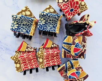 Japanese Kimono Silk Claw Clips: Mini Hair Decoration (Set of 2)