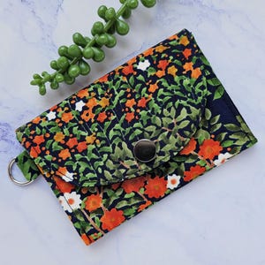 Billetera de seda de 3 bolsillos, estilo kimono japonés, minibilletera ligera para monedas, tarjetero con patrón tradicional de kimono, billetera minimalista