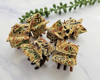 Japanese Kimono Fabric Claw Clips: Small Hair Decoration (Set of 2)