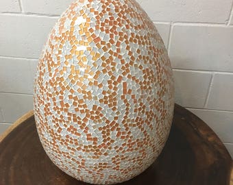 Mosaic Egg Shape Lamp, Large Egg Shape Lamp, Unique Handmade Mosaic Lamp, Mosaic Table Lamp, Luxury Lamp, Mosaic Centerpiece