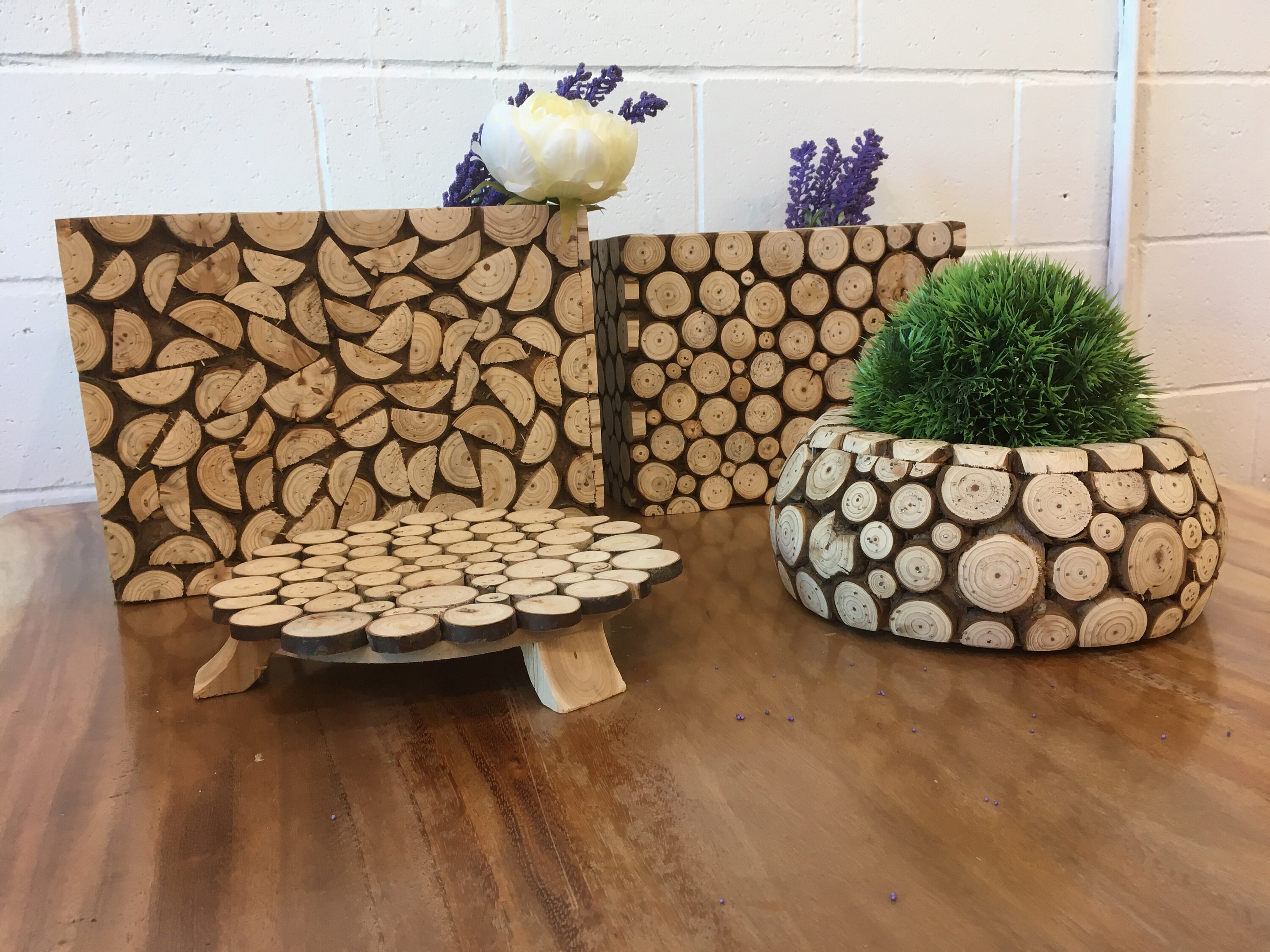 Handmade Wood Chip Decor Stand Wooden Stand Rustic Display Etsy Canada