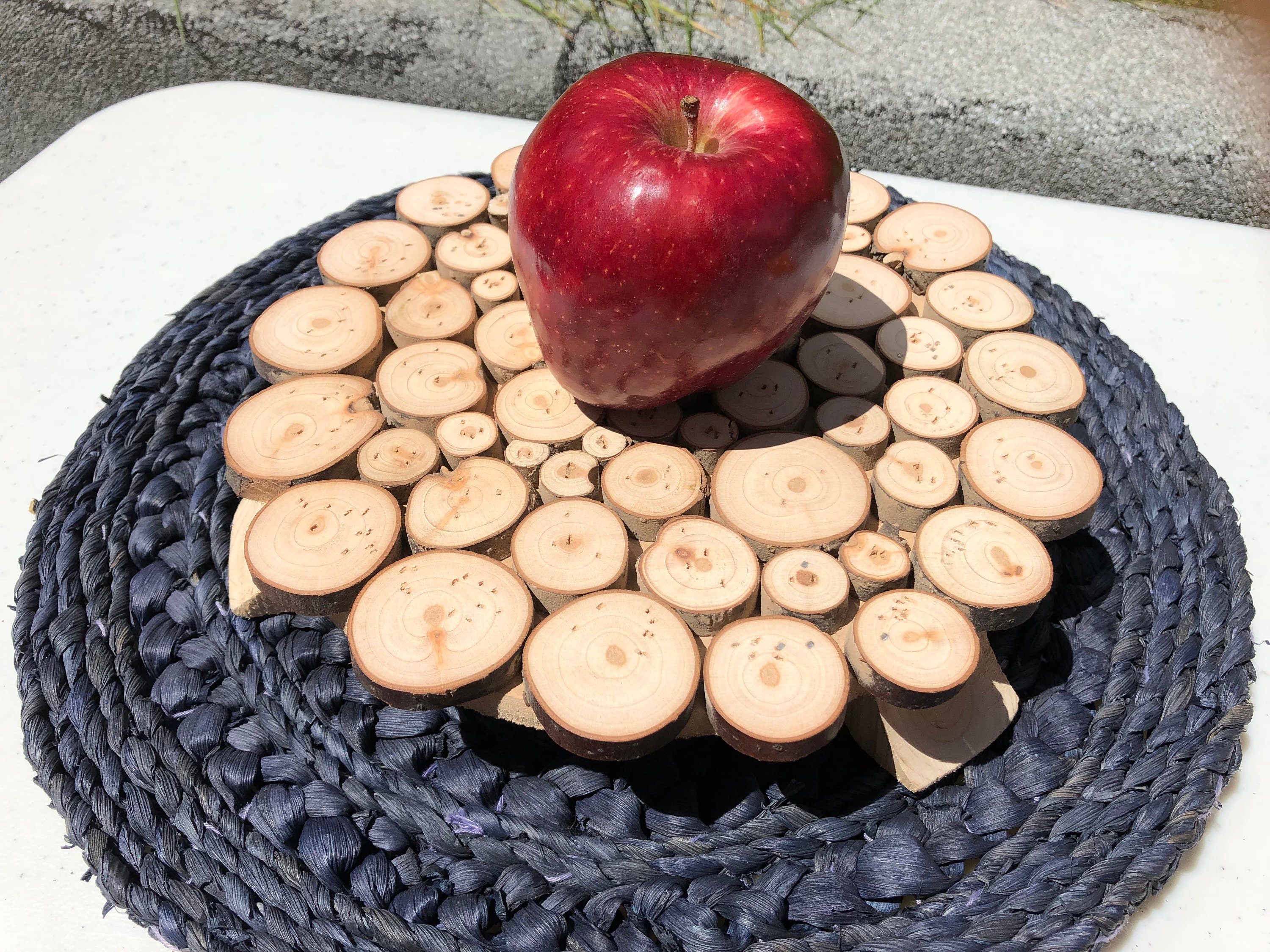 Handmade Wood Chip Decor Stand Wooden Stand Rustic Display Etsy Canada