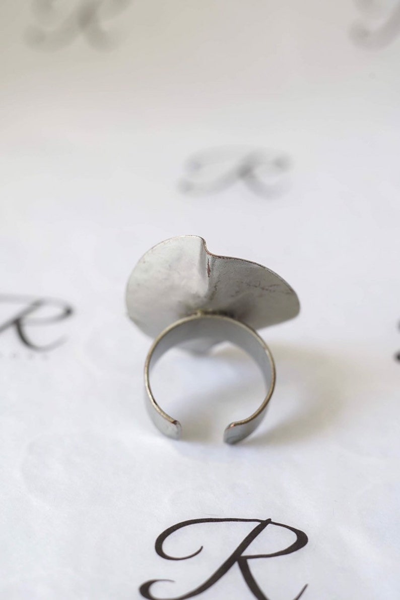 0156 0157 Hematite Cameo Ring and Earrings set