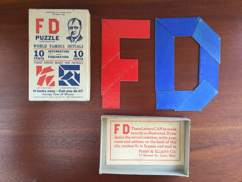 Vintage 1933 Franklin Delano Roosevelt Puzzle