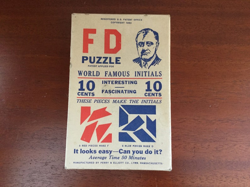 Vintage 1933 Franklin Delano Roosevelt Puzzle