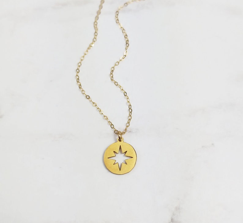 Compass Necklace for Her Gold Inspirational Charm Necklace on Etsy
