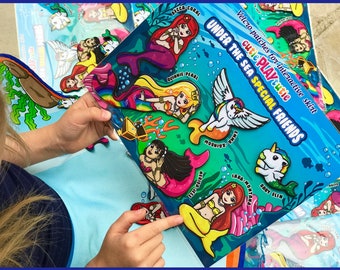 Mermaid and unicorn clothing patches for toddler interactive skirt | wear to play and learn