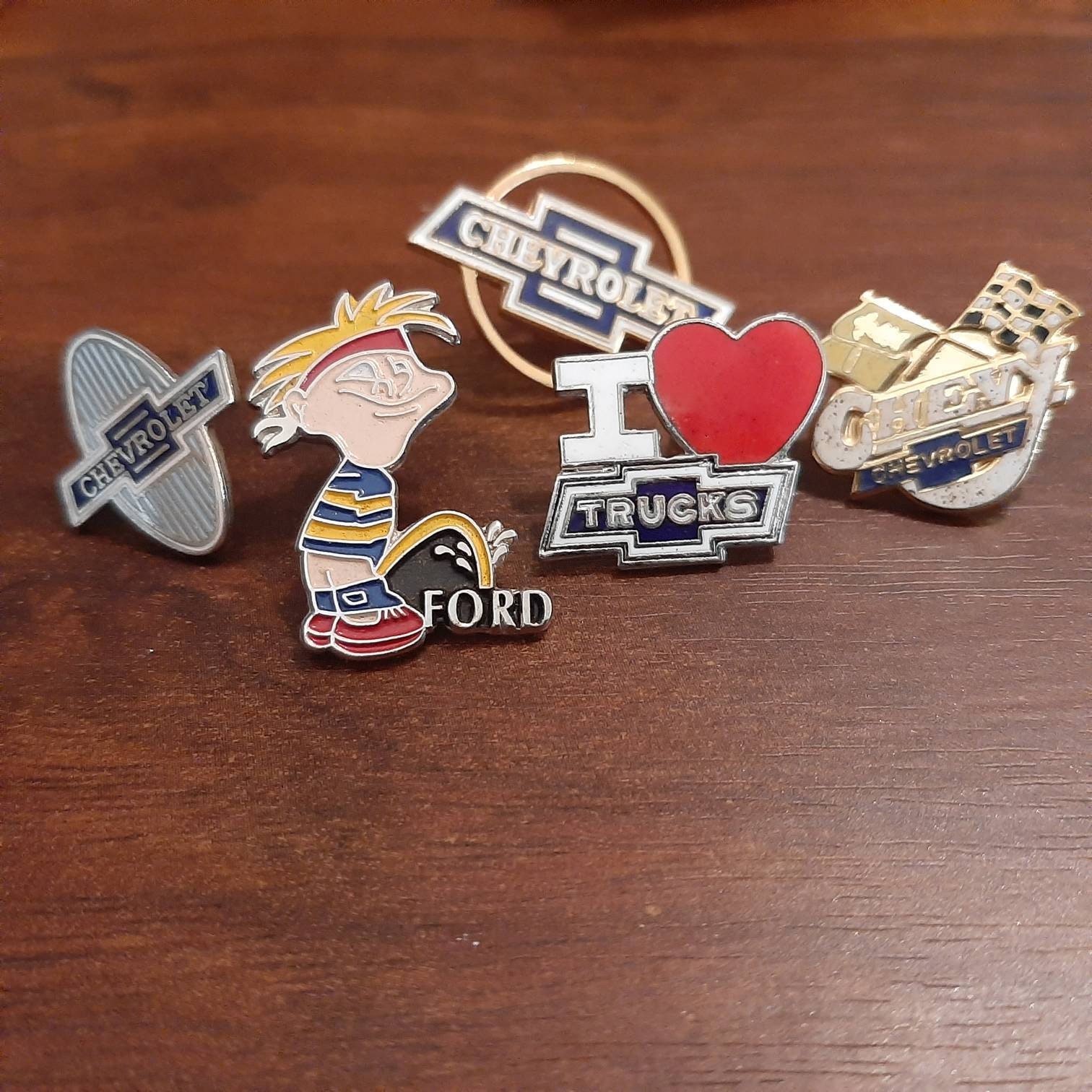 Vintage enamel Chevrolet hat pins Etsy