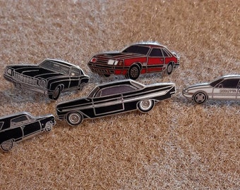 Vintage enamel classic car hat pins