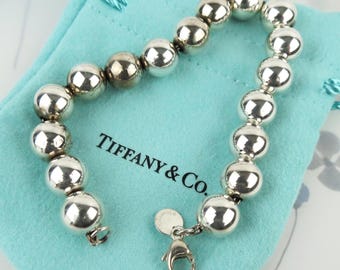 Tiffany & Co pre owned 10mm sterling silver round ball bead bracelet
