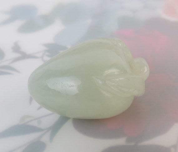 Pale green white perfect hand carved Hetian jade … - image 4