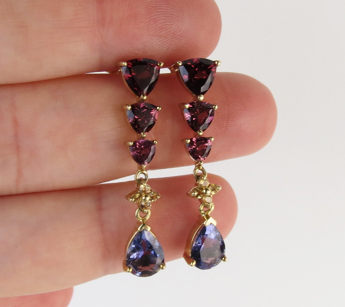 10k gold Samuel Aaron jewelry THL graduated citrine & Etsy