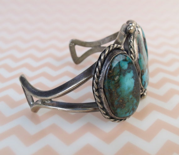 3 Turquoise teal & matrix colors sterling silver … - image 3