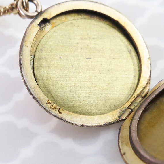 Antique round gold filled ADK monogrammed locket … - image 8