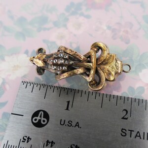 Antique 14k to 18k gold early Victorian pendant brooch with rose cut diamonds Reg 1845 Dixons London image 9