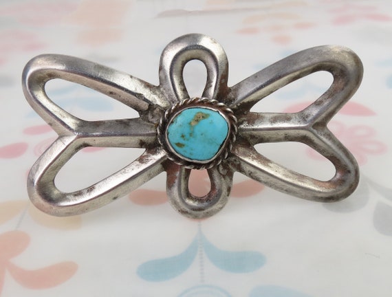 Sterling silver turquoise Native American sandcas… - image 5