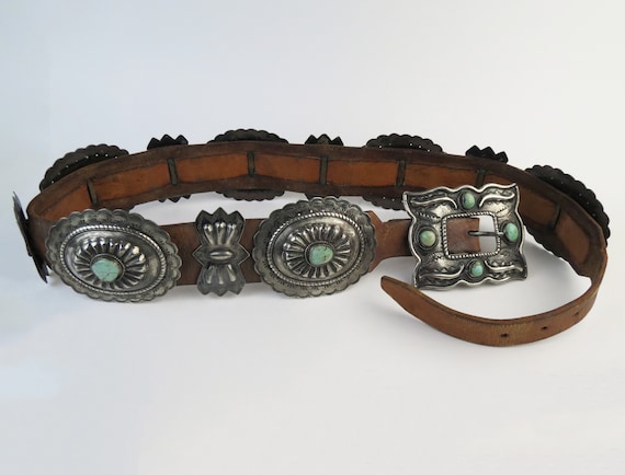 1 1/2 Turquoise Diamond Concho Belt