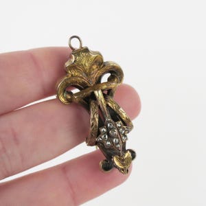 Antique 14k to 18k gold early Victorian pendant brooch with rose cut diamonds Reg 1845 Dixons London image 11