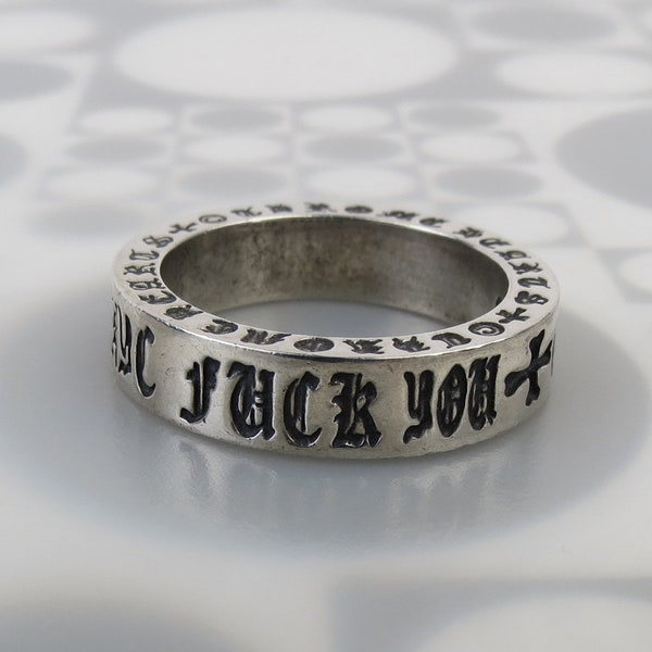 Chrome Hearts 2002  sterling silver NYC gothic rock heavy band ring size 9.5