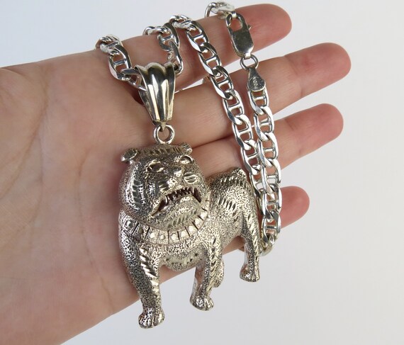 Silver bulldog pendant deals