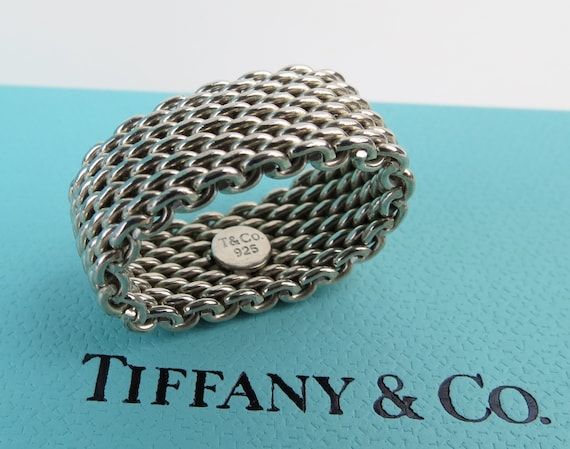 Tiffany & Co 18K Pink Gold Diamond Somerset Narrow Band Ring 47 – THE CLOSET