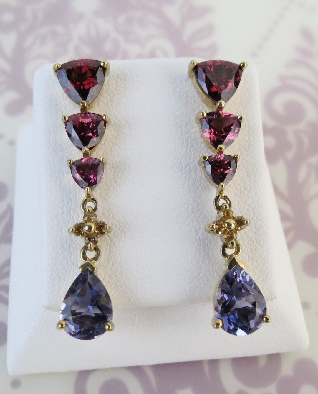 Gemstone Journey 10k Gold Samuel Aaron Graduated 3 Garnet , Citrine 