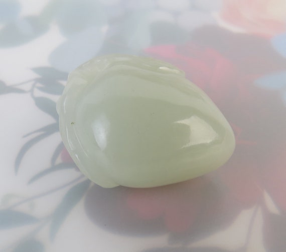Pale green white perfect hand carved Hetian jade … - image 7
