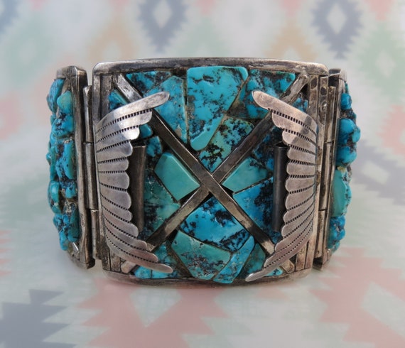Heavy 200 Gram Buffalo Roystn Turquoise Sterling Silver Native American Bracelet Heavy 200 Gram Buffalo Roystn Turquoise Sterling Silver Native American Bracelet