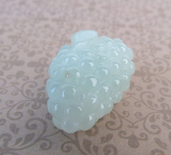 Translucent pale icy green clear natural jade car… - image 3