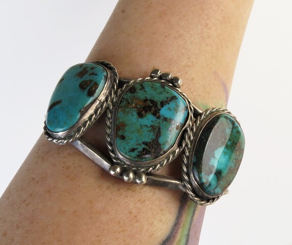 3 Turquoise teal & matrix colors sterling silver … - image 4