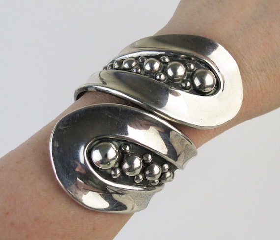 Bracelet Argent Sterling Mexico Avec Pierre 33 Grammes