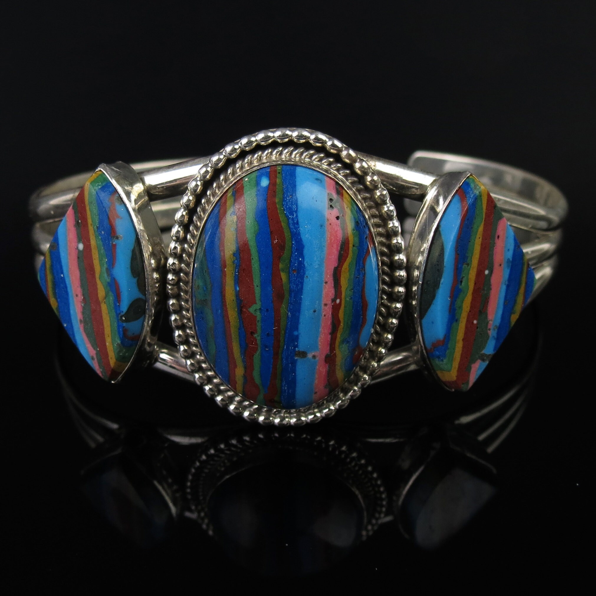 Very Heavy Native American Navajo Turquoise Buffalo Sterling Silver Bracelet- 200 Grams Very Heavy Native American Navajo Turquoise Buffalo Sterling Silver Bracelet- 200 Grams