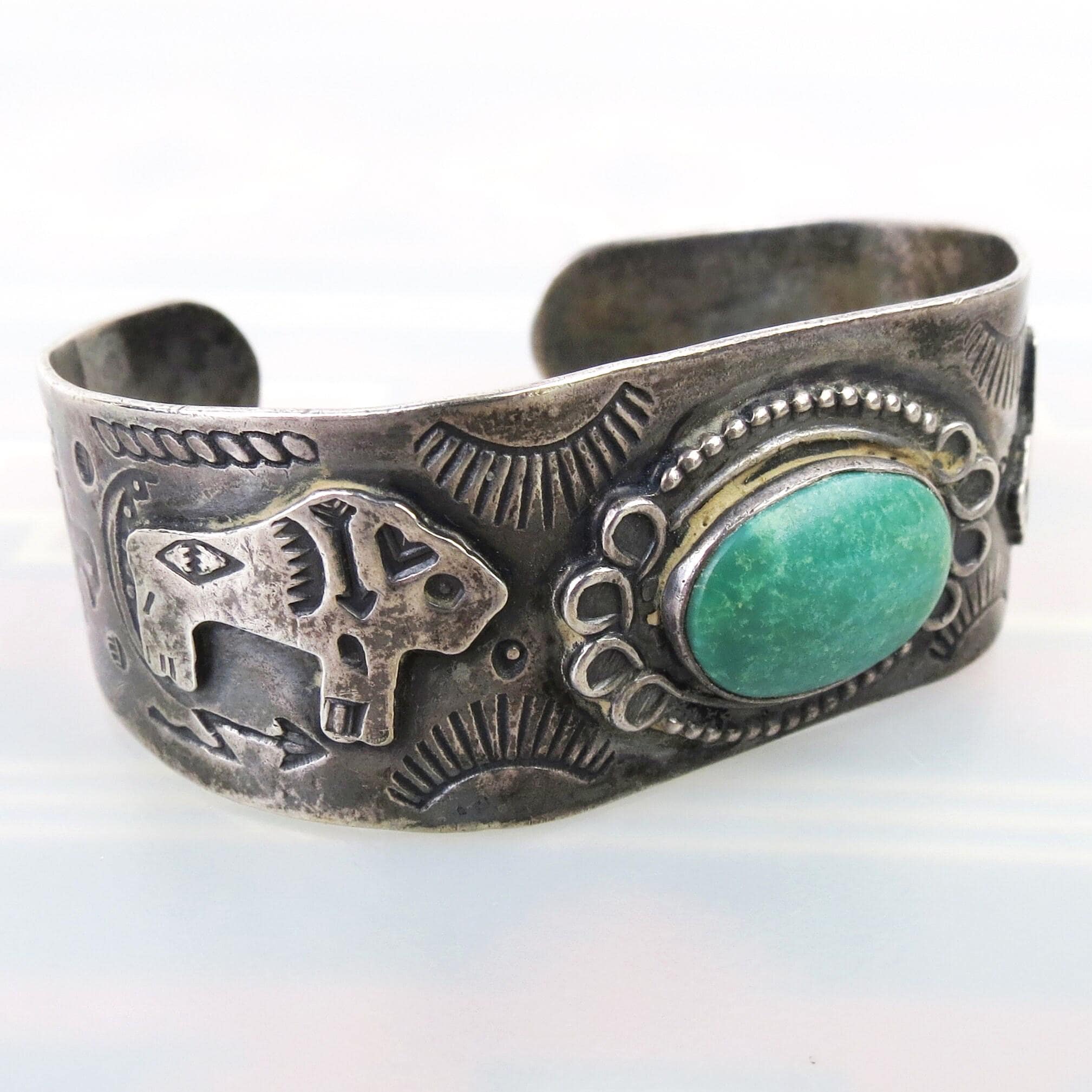 Uncommon Fred Harvey 1940s Double Buffalo Thunderbird Sterling