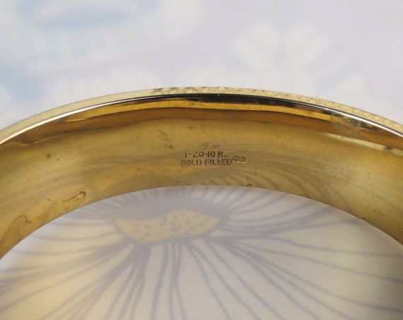Antique Victorian Gold Filled chased enamel bangl… - image 5