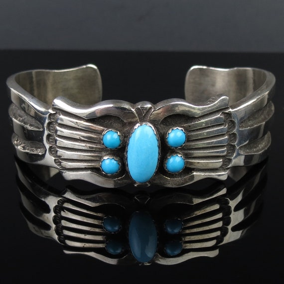 Important Vintage Native American Navajo Cal Martinez Coral Sterling Silver Repoussed Bracelet Important Vintage Native American Navajo Cal Martinez Coral Sterling Silver Repoussed Bracelet