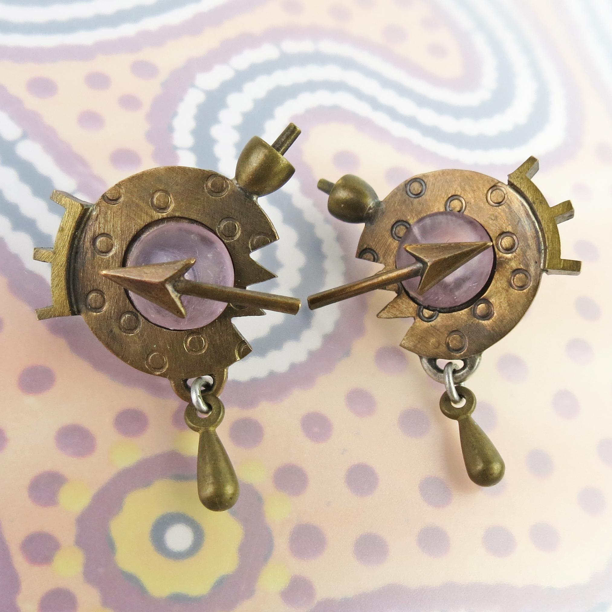 Thomas Mann Eclectic Artisan Vintage Brass Uncommon Post Earrings 