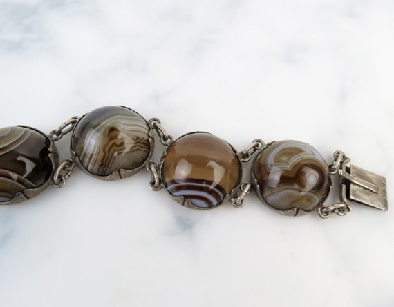 Antique Scottish brown white clear agate round ge… - image 6