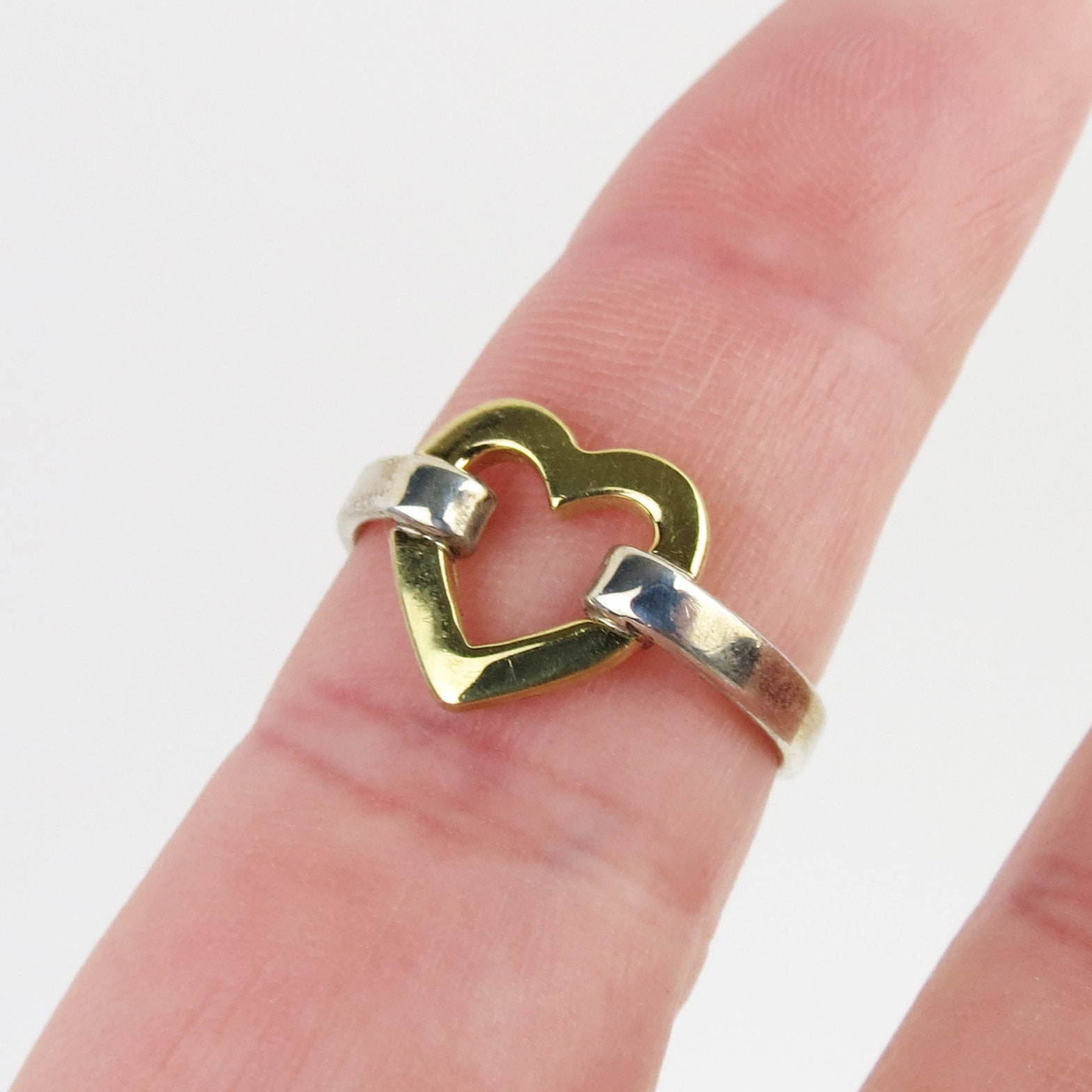 Tiffany & Co Estate Heart Ring Size 6 Sterling Silver TIF498