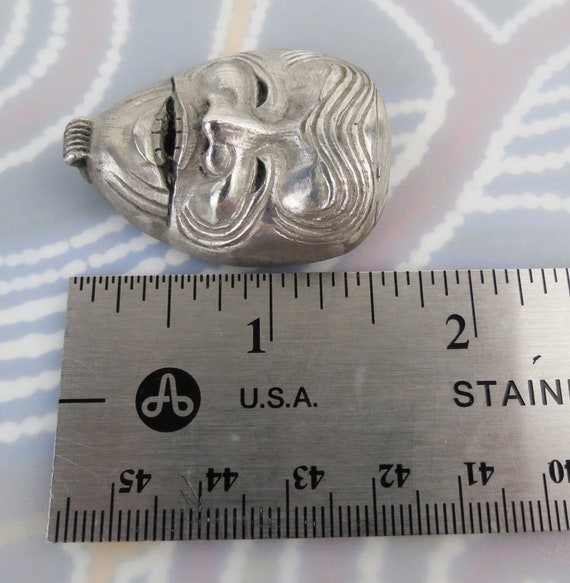 Vintage Japanese Noh mask in sterling silver pape… - image 8